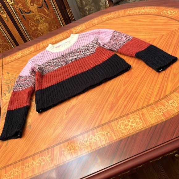 J.O.A knit crew neck multicolored long sleeves sweater top sz.XS - Picture 8 of 11
